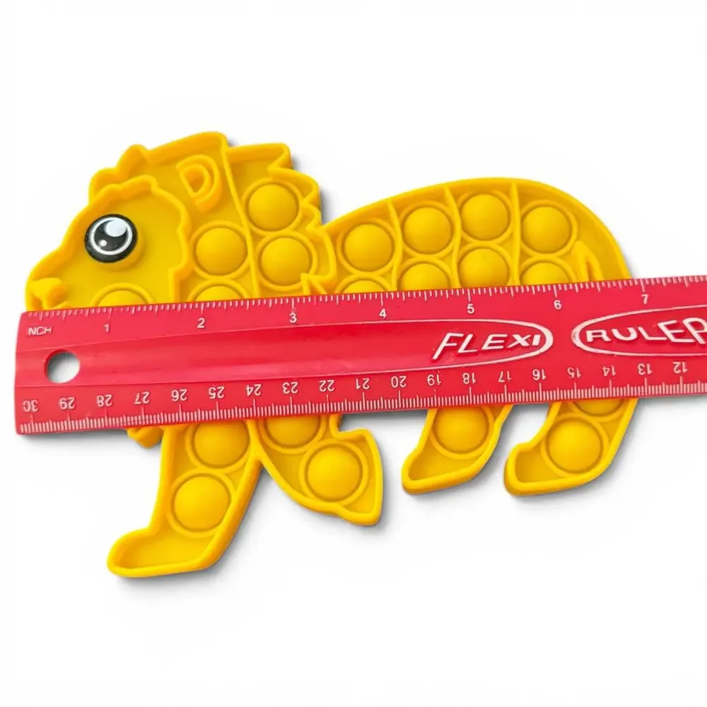 Frog & Lion Large Push Pop Bubble Sensory Rainbow Yellow Toy
